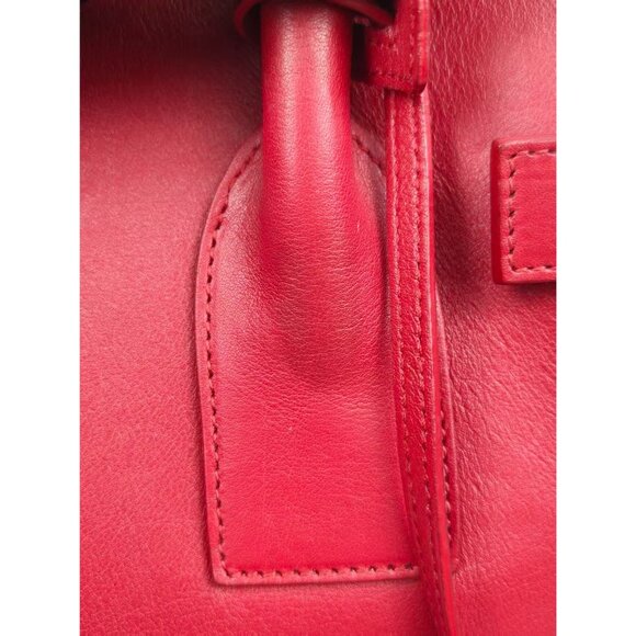 Pre-owned Yves Saint Laurent Calfskin Small Sac de Jour Handbag Red - Picture 6 of 16